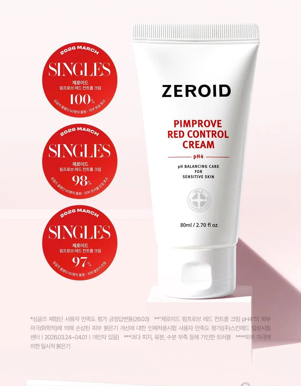 [트러블 피부 추천/약산성 장벽 케어] 제로이드 핌프로브 레드 컨트롤 크림 pH4 80ml 상세페이지 13